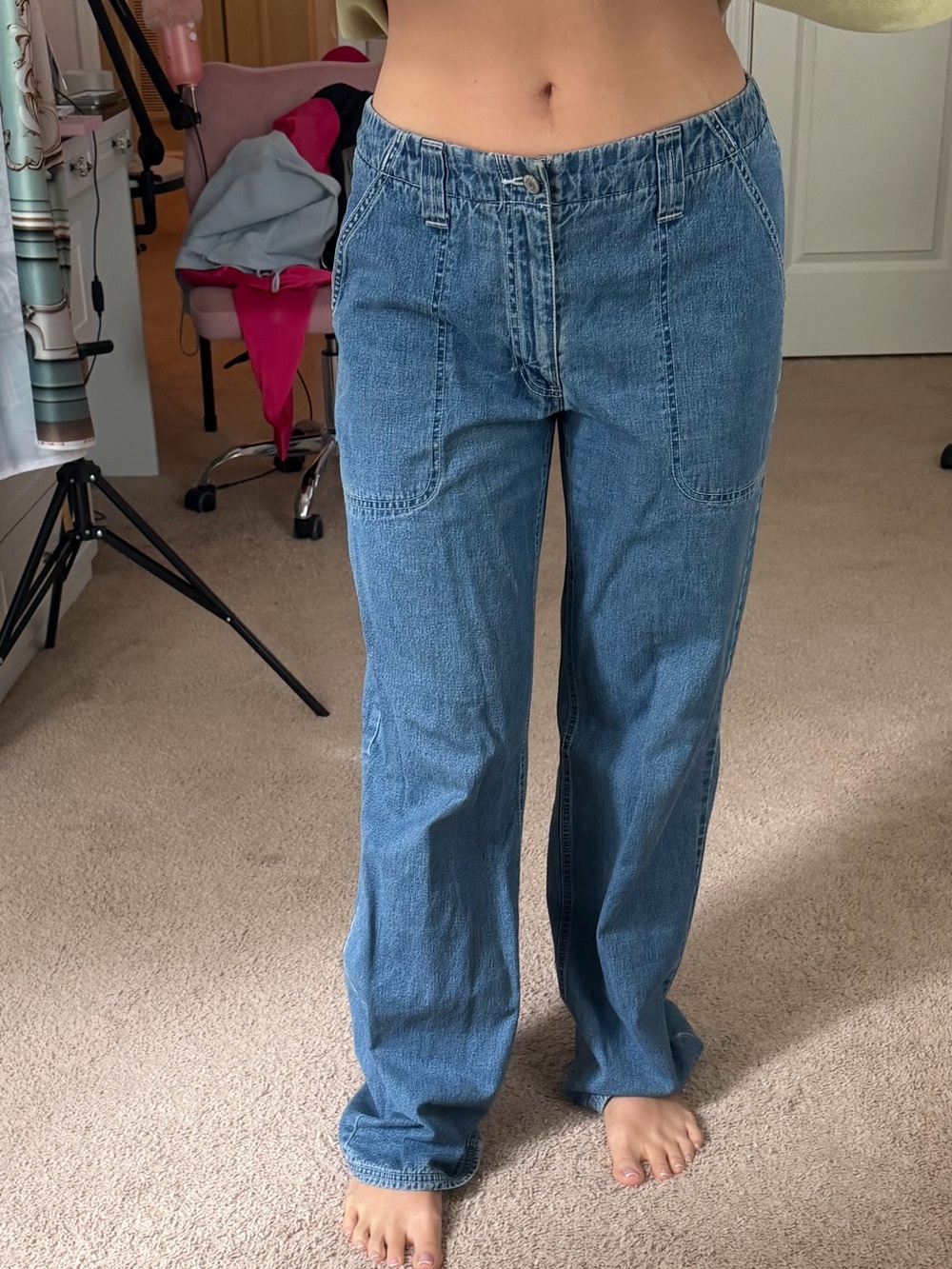 Y2K Vintage Old Navy Women's Blue Wide Leg Jeans